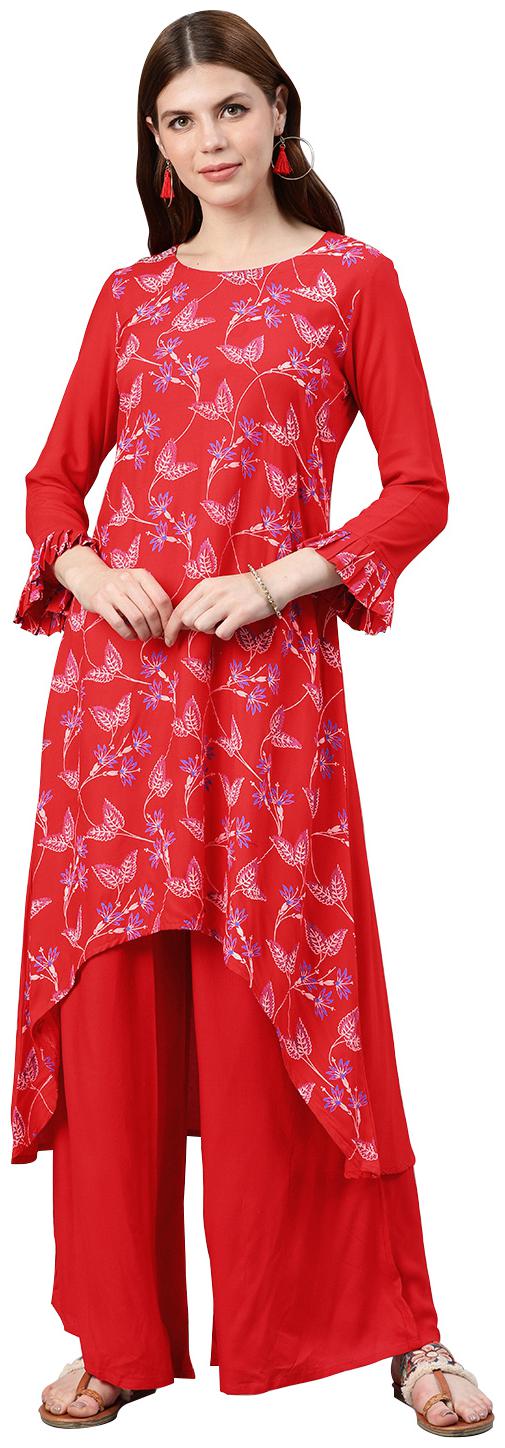 

ZIYAA Women Rayon Stitched Suits Red