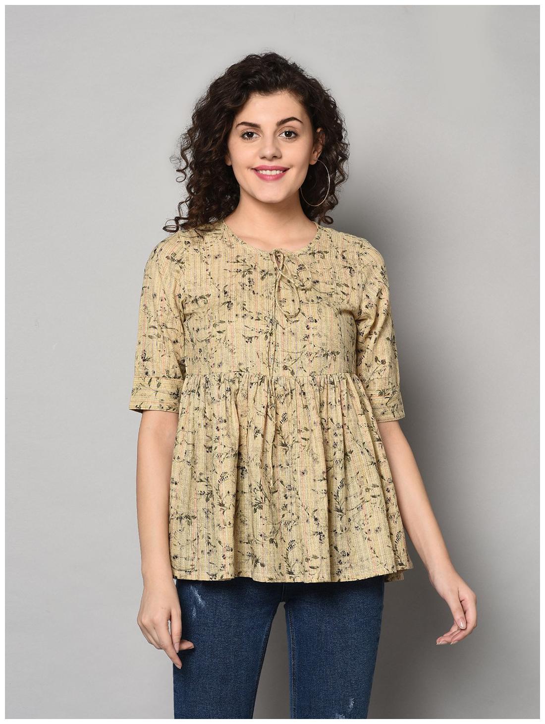 

ZNX Clothing Women Floral Fusion tunic - Beige