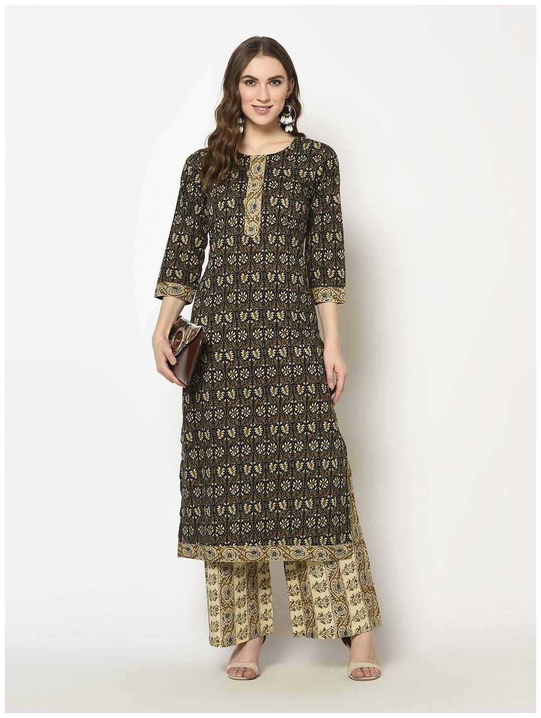 

ZNX Clothing Women Multi Floral Straight Kurta With Palazzo