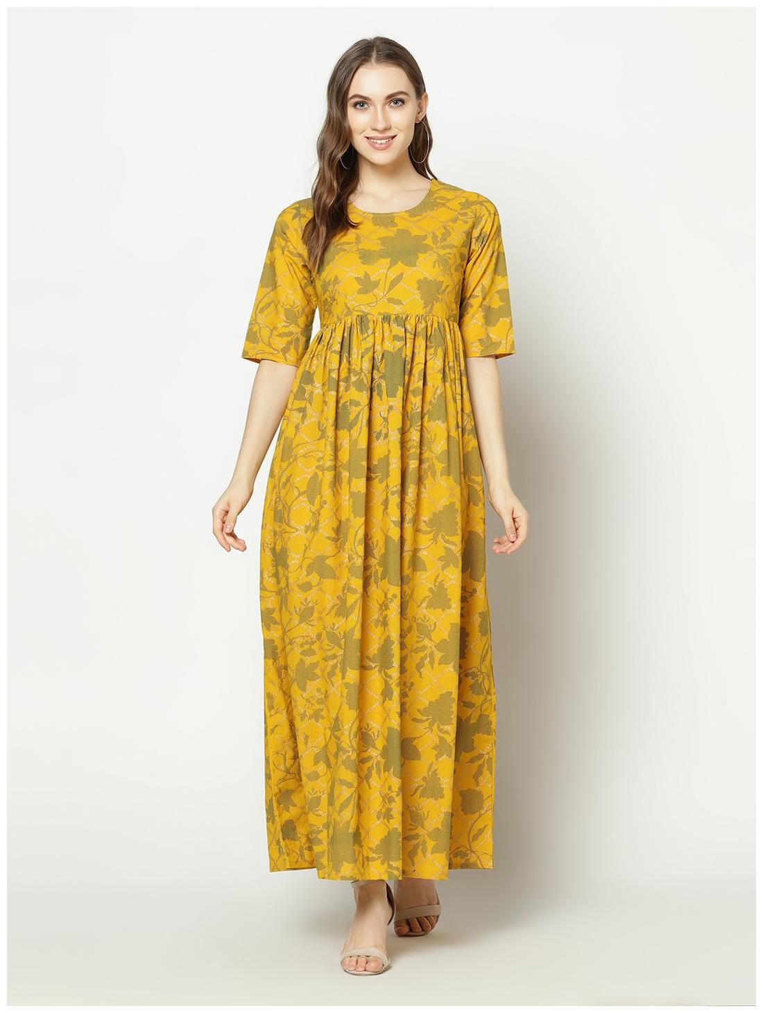 

ZNX Clothing Yellow Floral Maxi dress