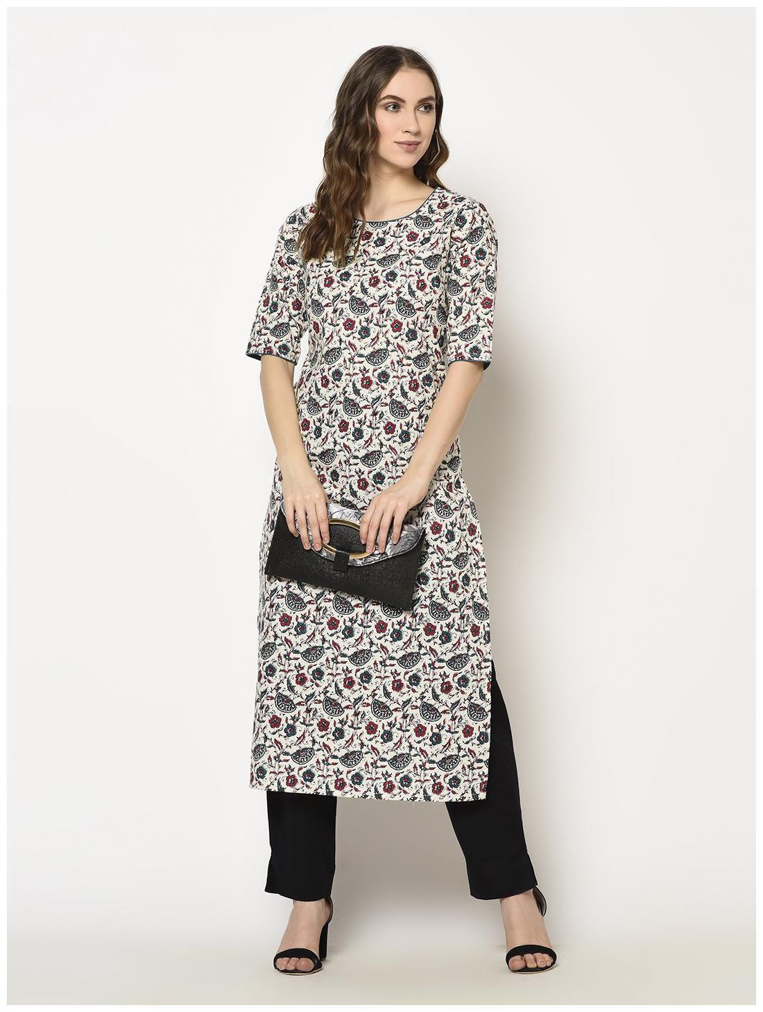

ZNX Clothing Women Multi Floral Straight Kurta