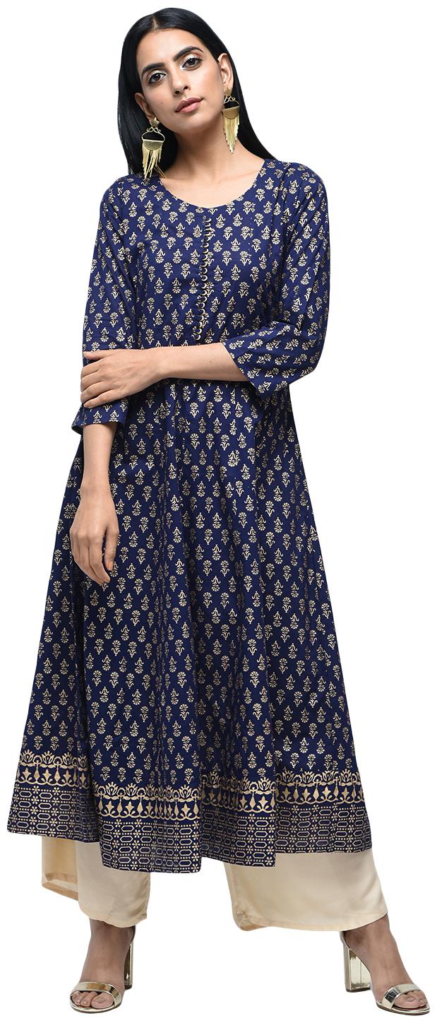 

Zoeyam s Women Blue Printed Anarkali Kurta