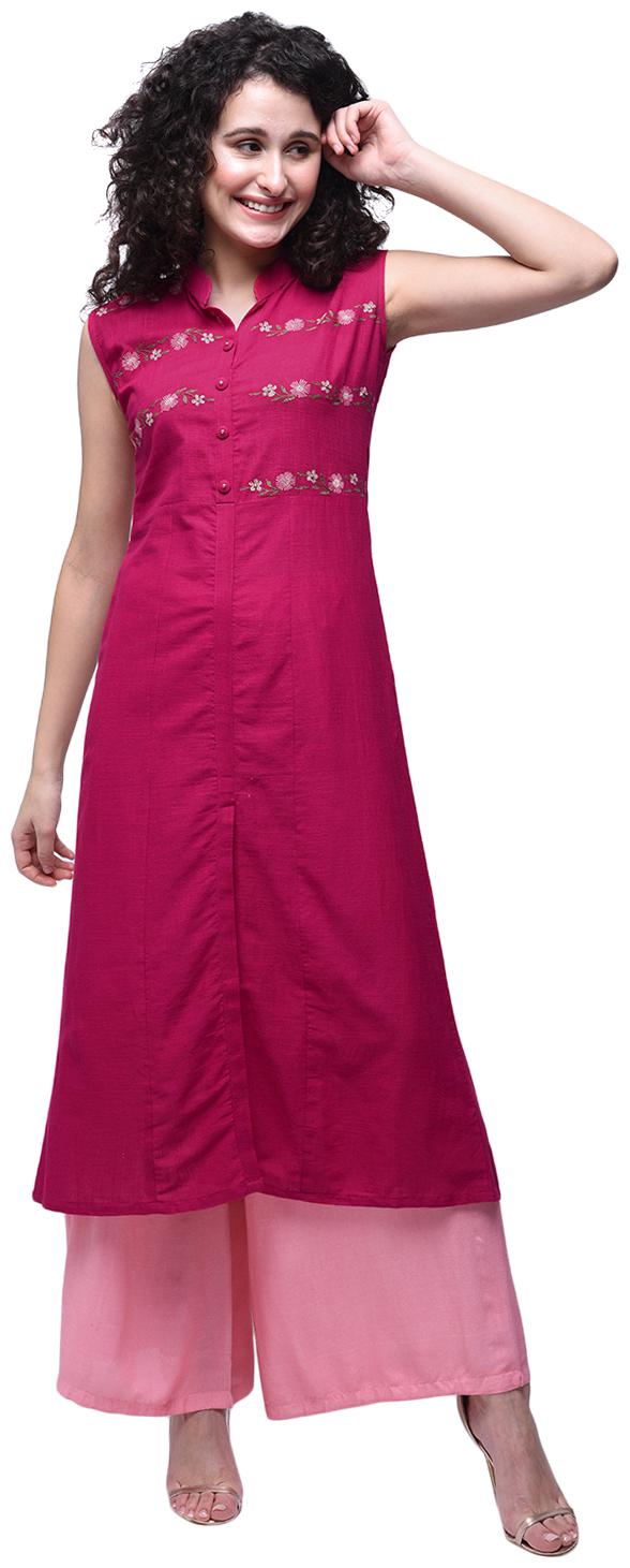 

Zoeyam s Women Pink Embroidered Anarkali Kurti