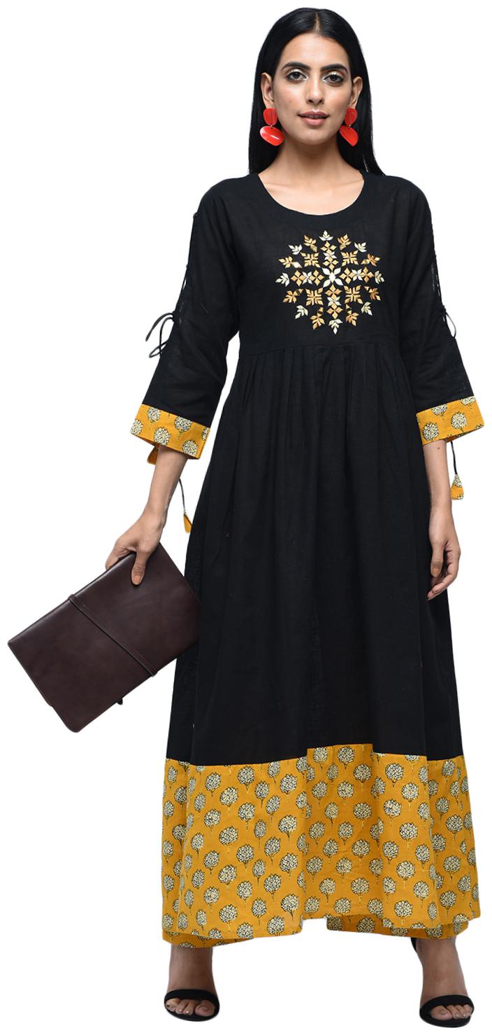 

Zoeyam s Women Black Embroidered Anarkali Kurti