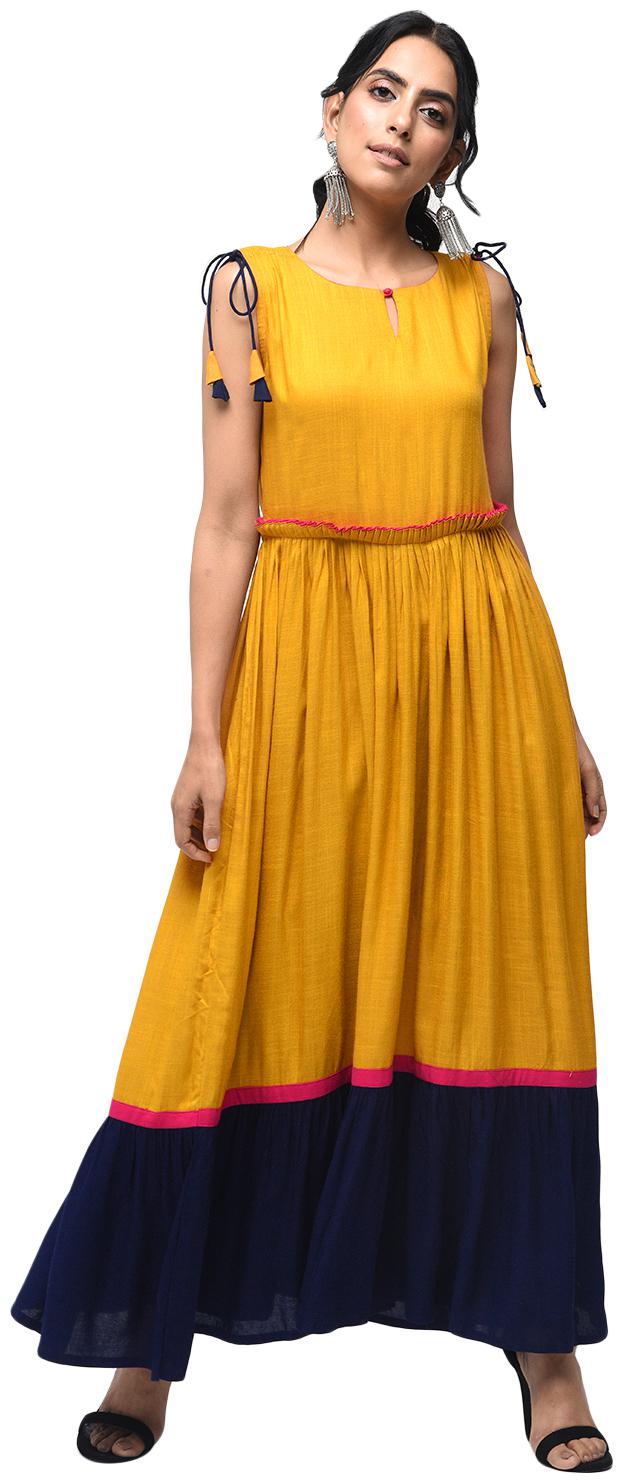 

Zoeyam s Women Yellow Solid Anarkali Kurta