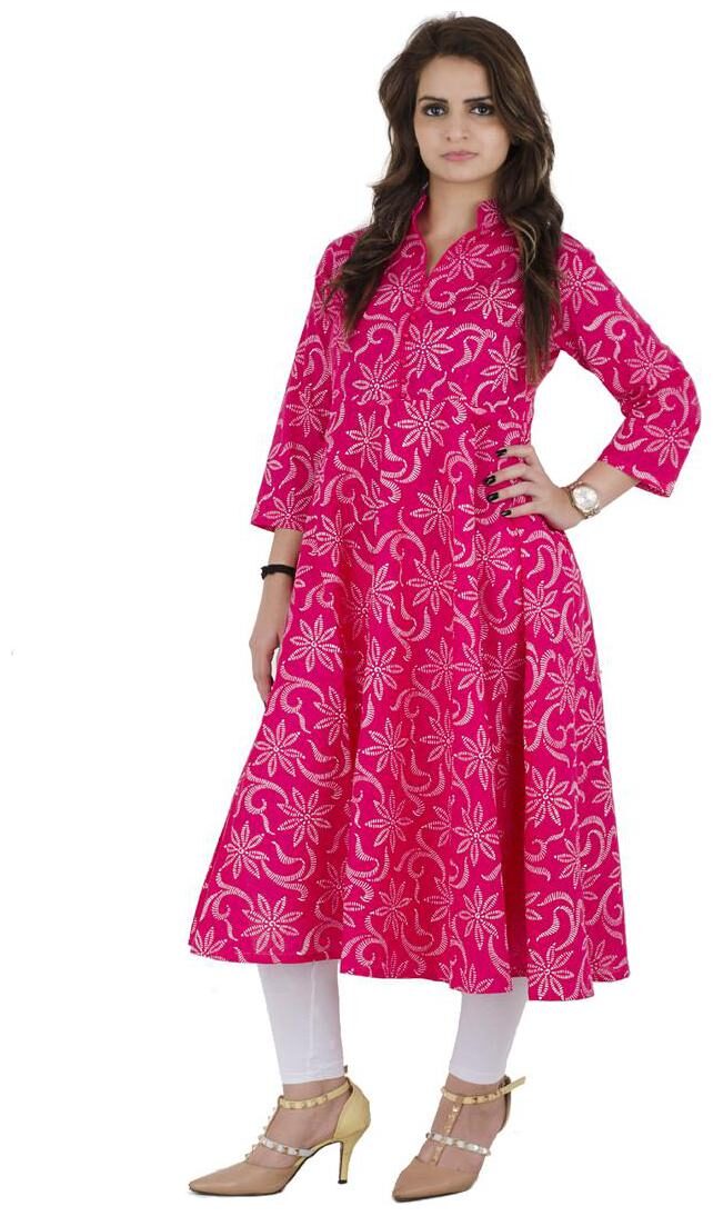 

Zoeyam s Women Pink Printed Anarkali Kurta
