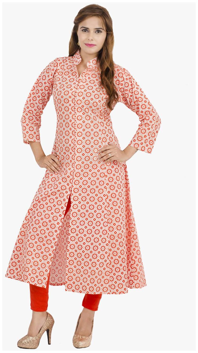 

Zoeyam s Red Women Cotton Kurtis