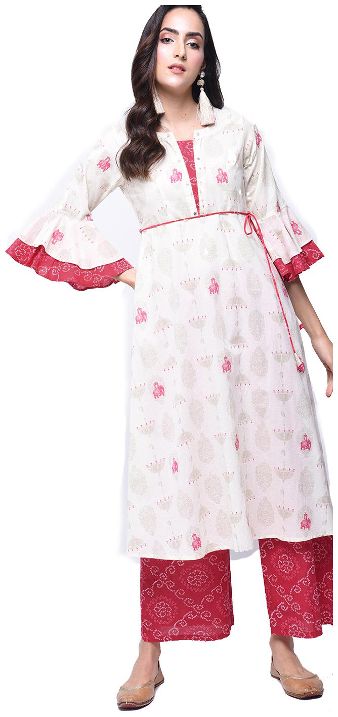 

Zoeyam s Women Multi Printed Anarkali Kurta With Palazzo
