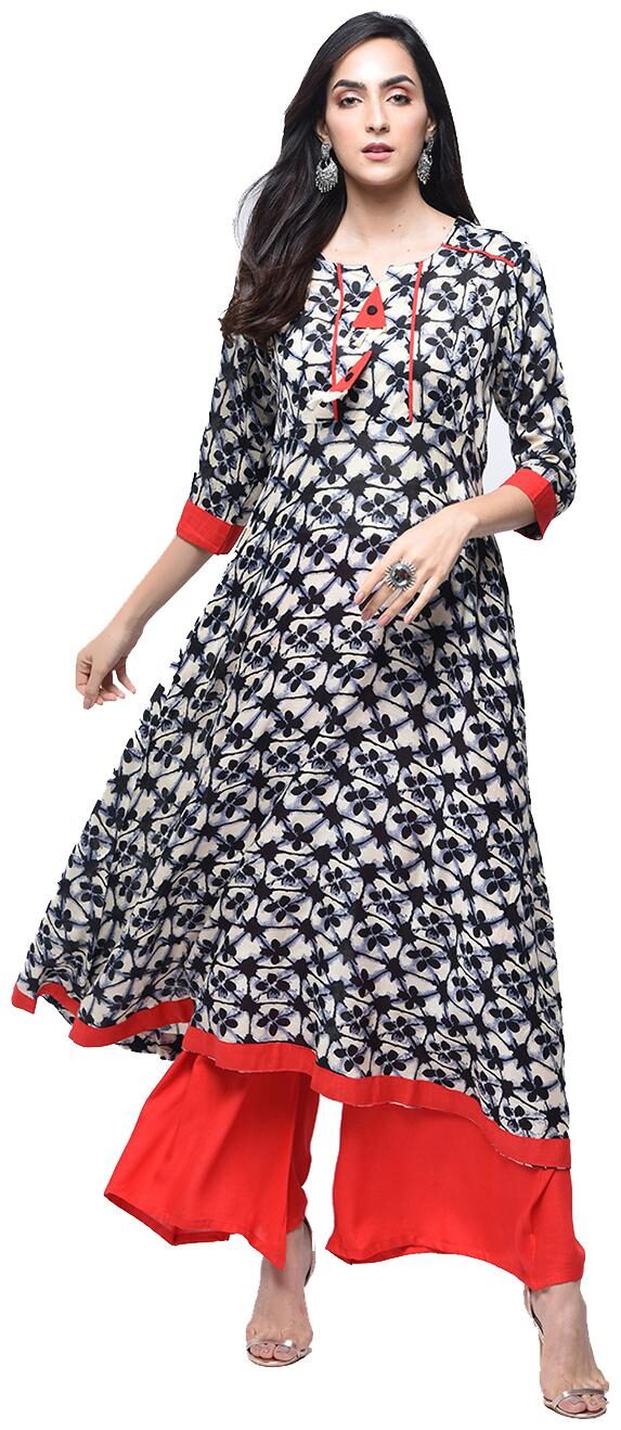 

Zoeyam s Women Multi Printed Anarkali Kurta With Palazzo