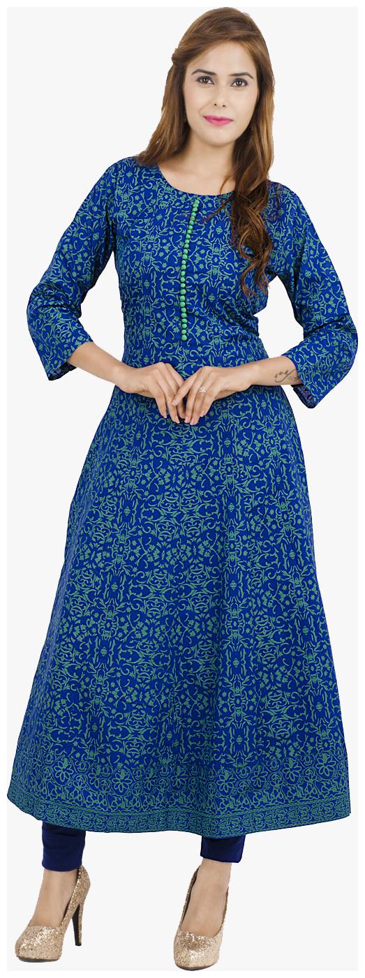 

Zoeyam s Women Blue Printed Anarkali Kurta