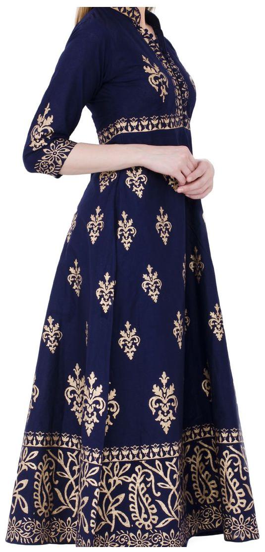 

Zoeyam s Women Blue Printed Anarkali Kurta