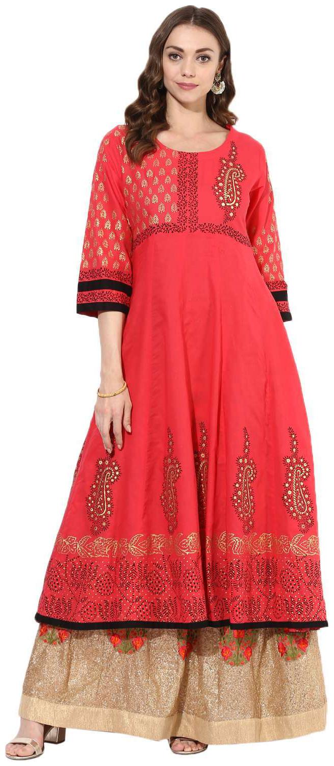 

Zoeyam s Women Red Printed Anarkali Kurta