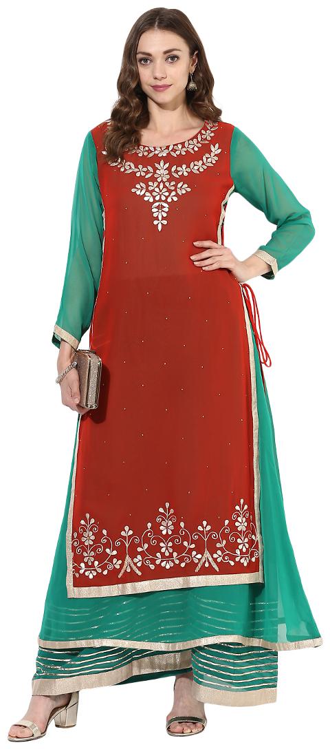 

Zoeyam s Women Multi Embroidered Straight Kurta