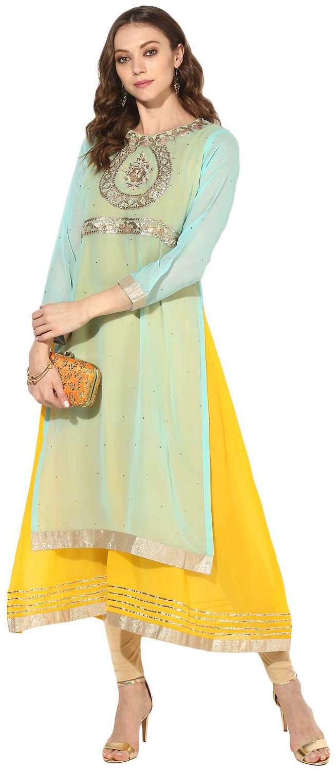 

Zoeyam s Women Blue Embroidered Anarkali Kurta