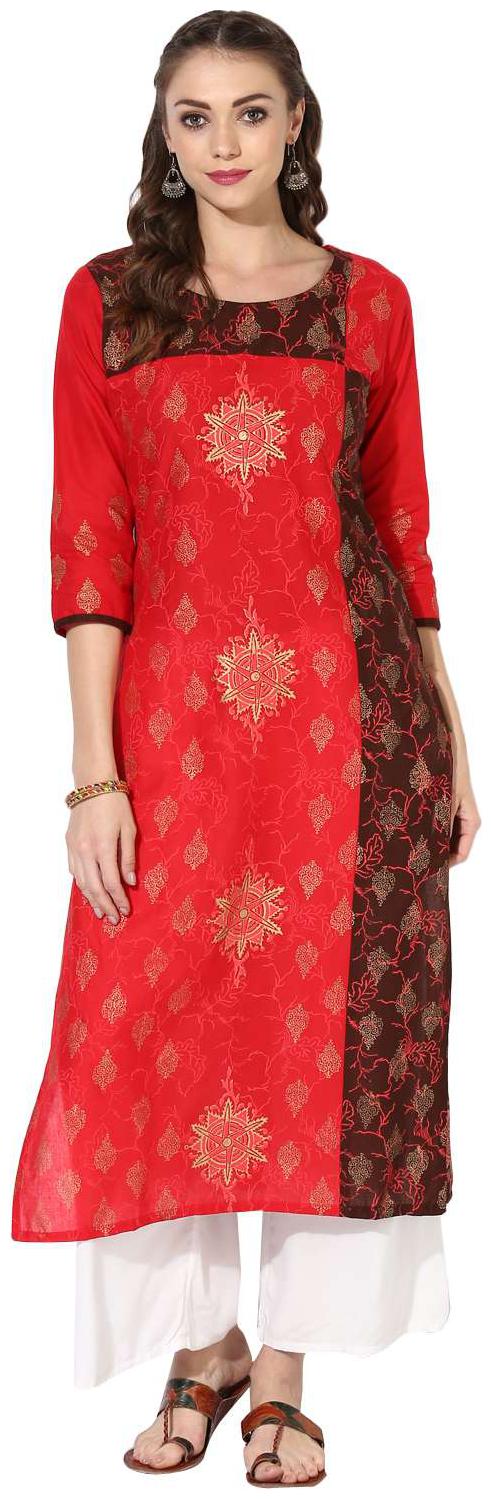 

Zoeyam s Women Multi Printed Straight Kurta