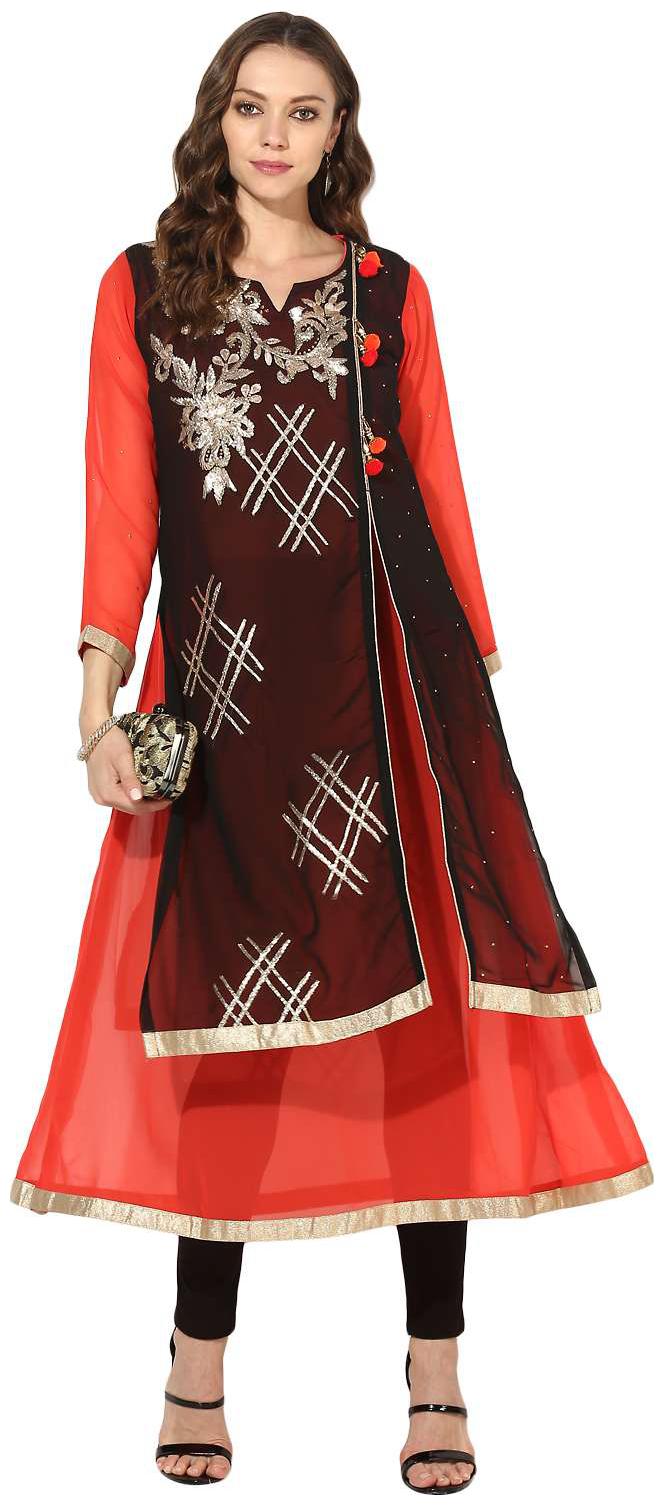 

Zoeyam s Women Black Embroidered Anarkali Kurta