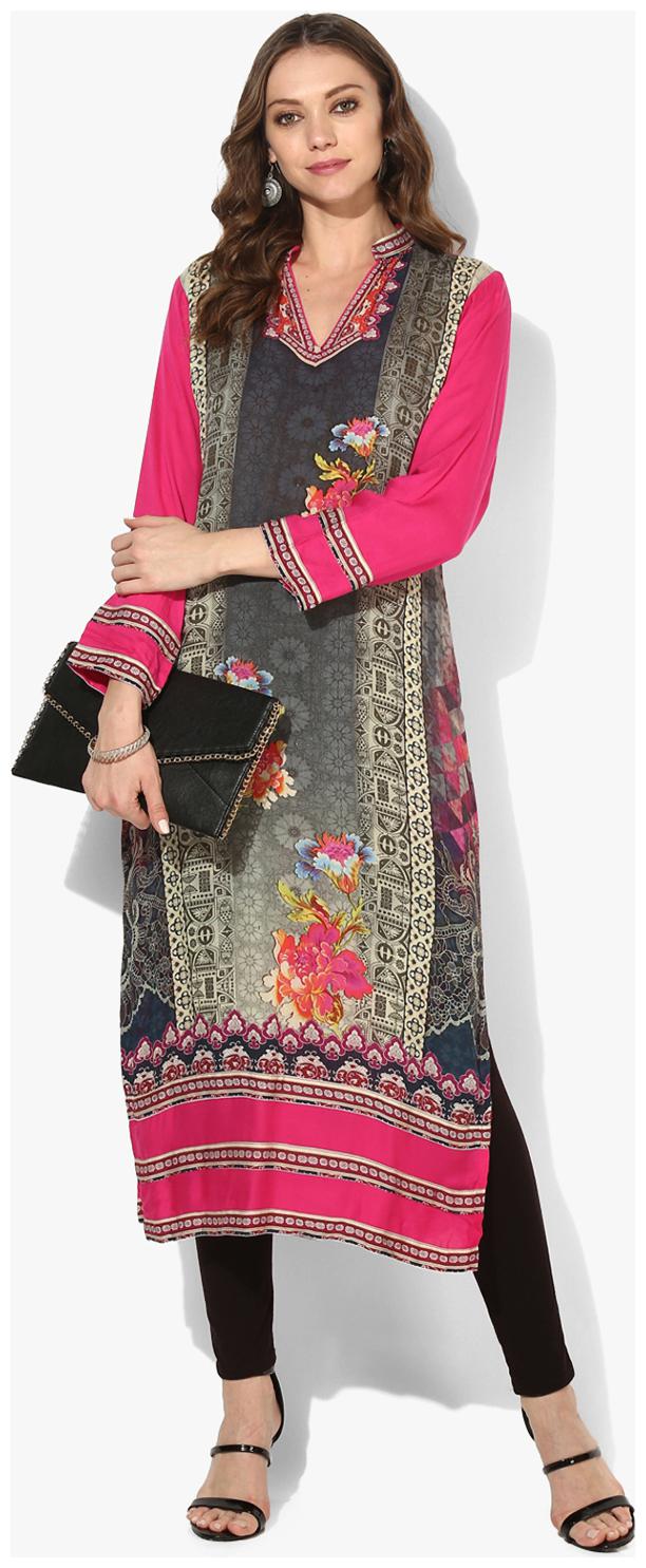 

Zoeyam s Women Multi Printed Straight Kurta