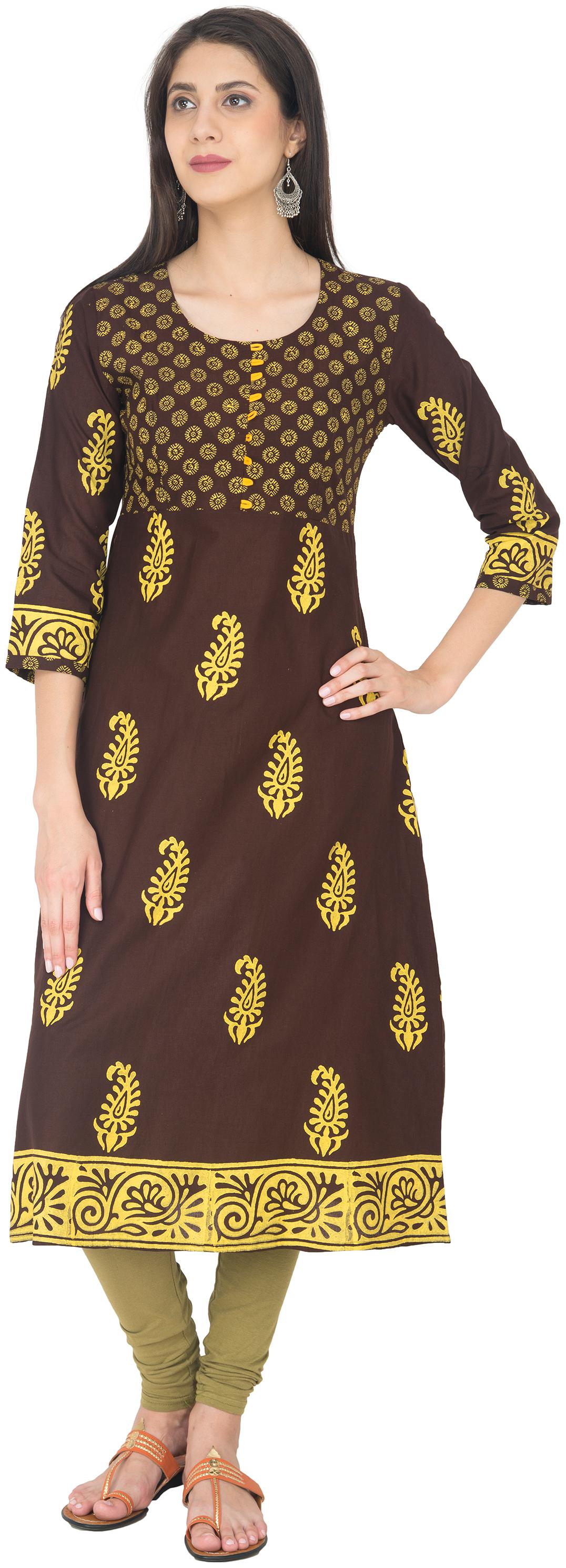 

Zoeyam s Women Brown Printed Anarkali Kurta