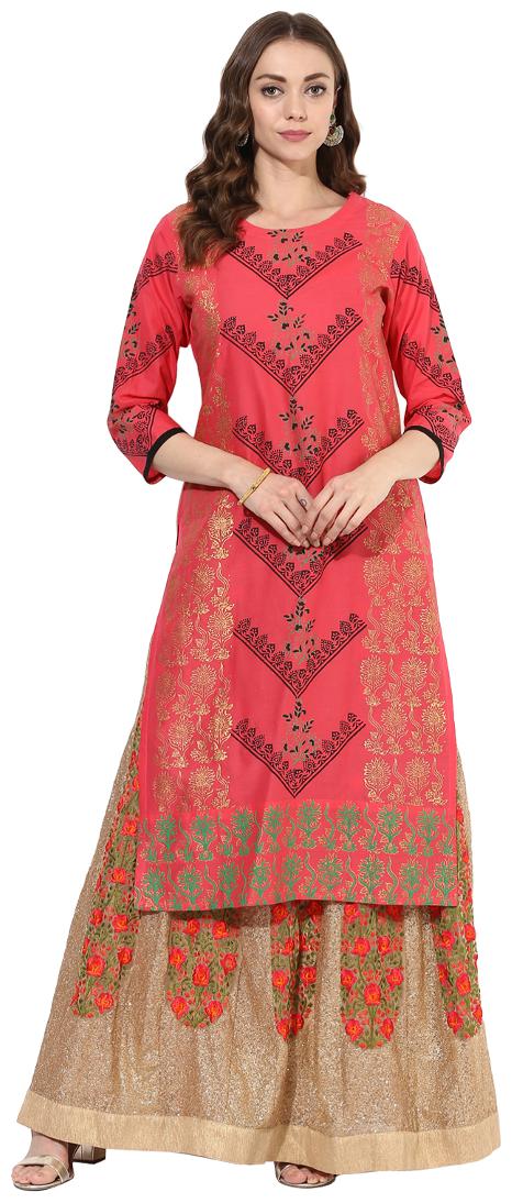 

Zoeyam s Women Red Printed Regular Kurta