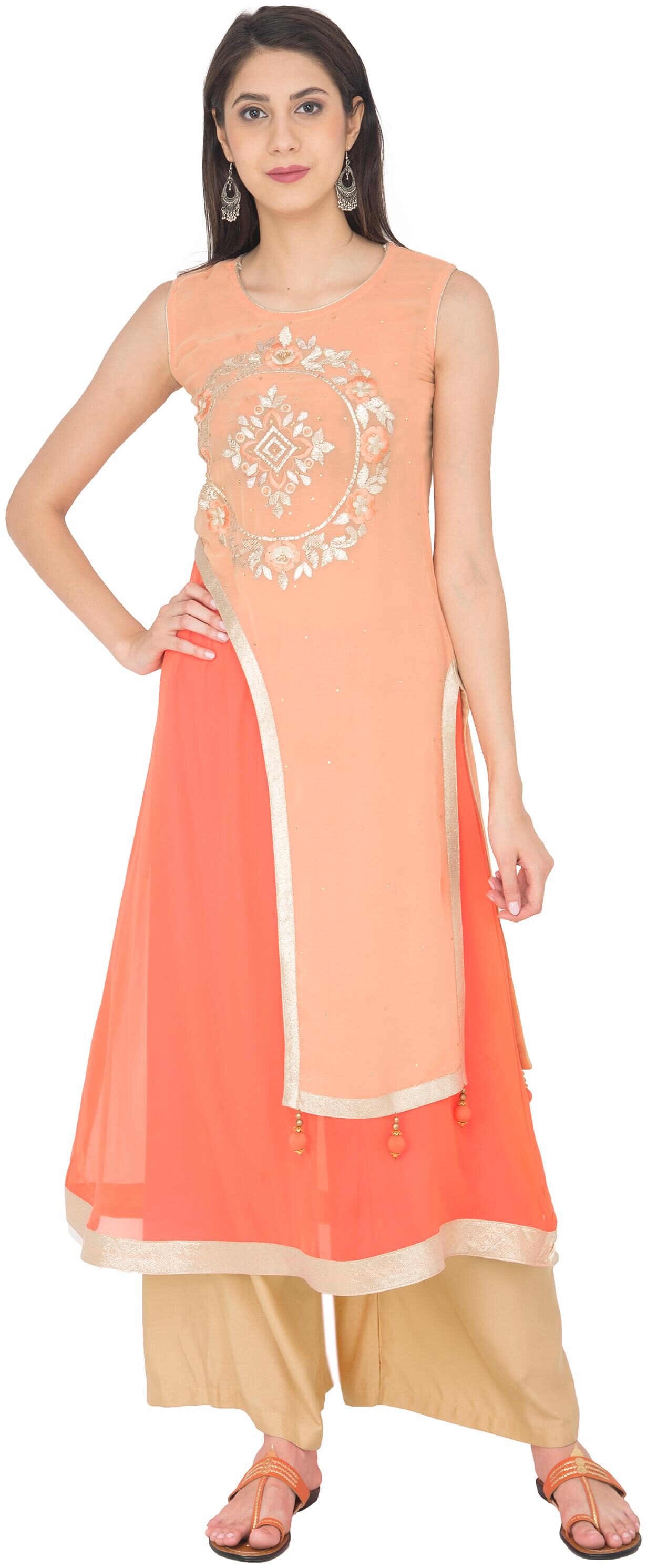 

Zoeyam s Women Multi Embroidered Assymetrical Kurta