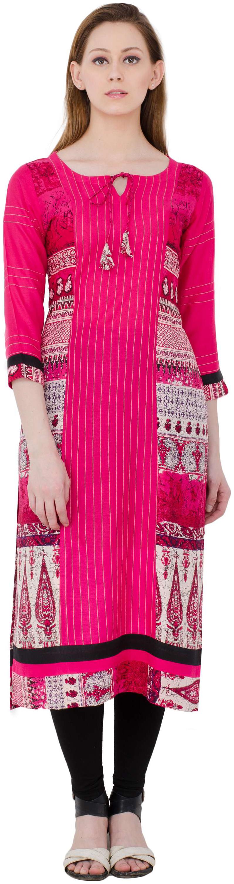 

Zoeyam s Women Pink Printed Anarkali Kurta