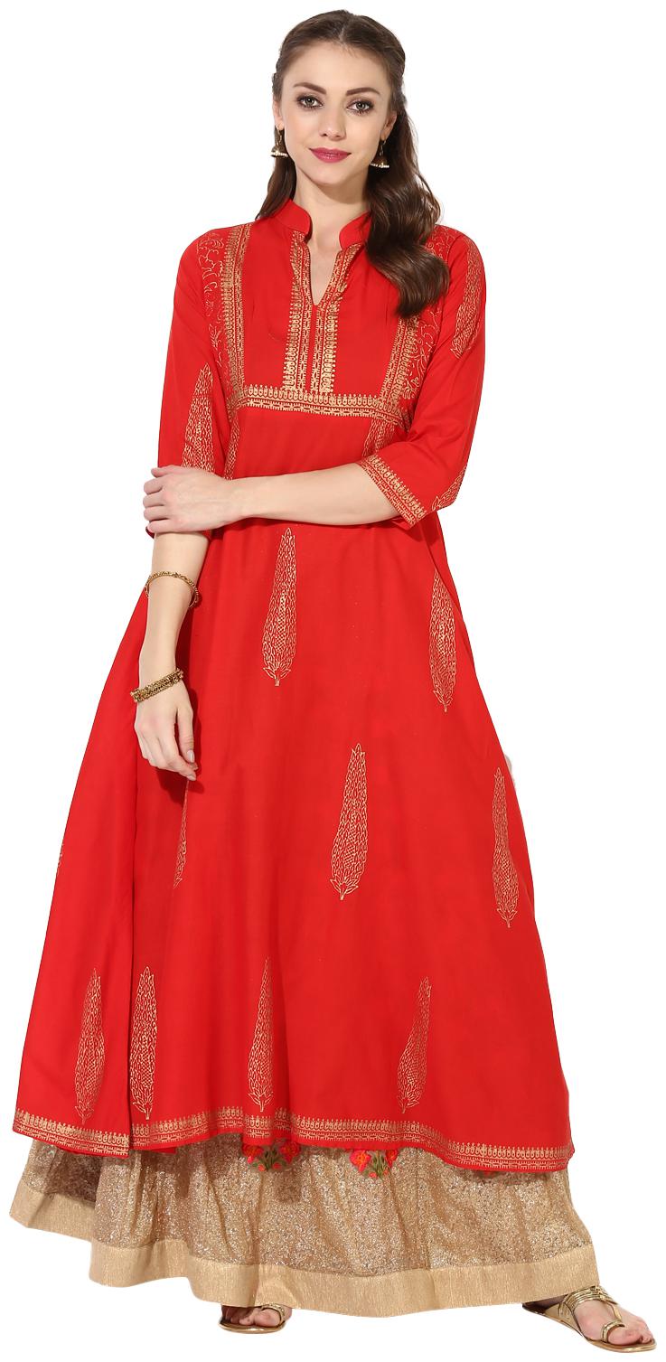 

Zoeyam s Women Red Printed Anarkali Kurta