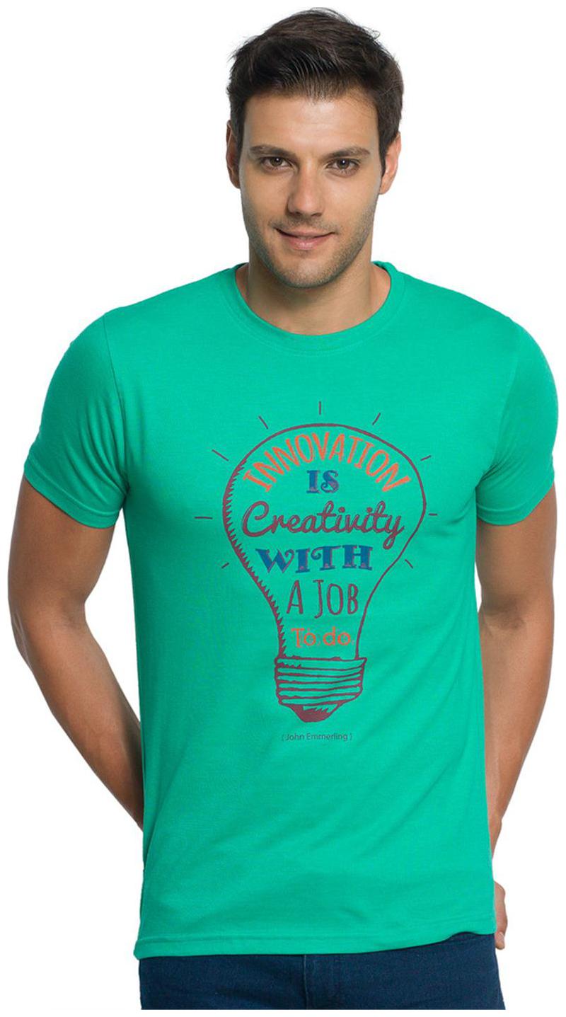 

ZORCHEE Men Green Regular fit Cotton Round neck T-Shirt - Pack Of 1