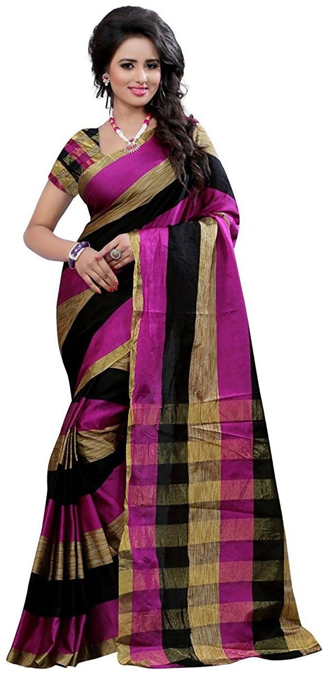 

Zpluesx Womens Multicoloured Cotton Silk Saree