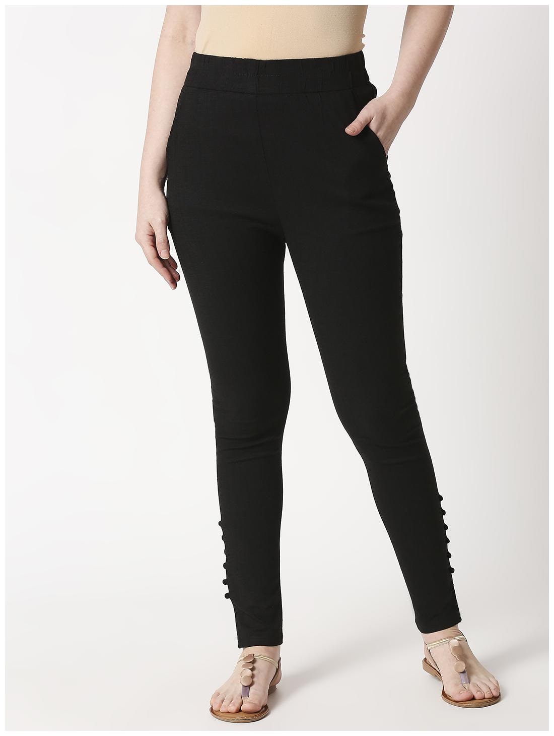 

ZRI Cotton Blend Ethnic Pants - Black