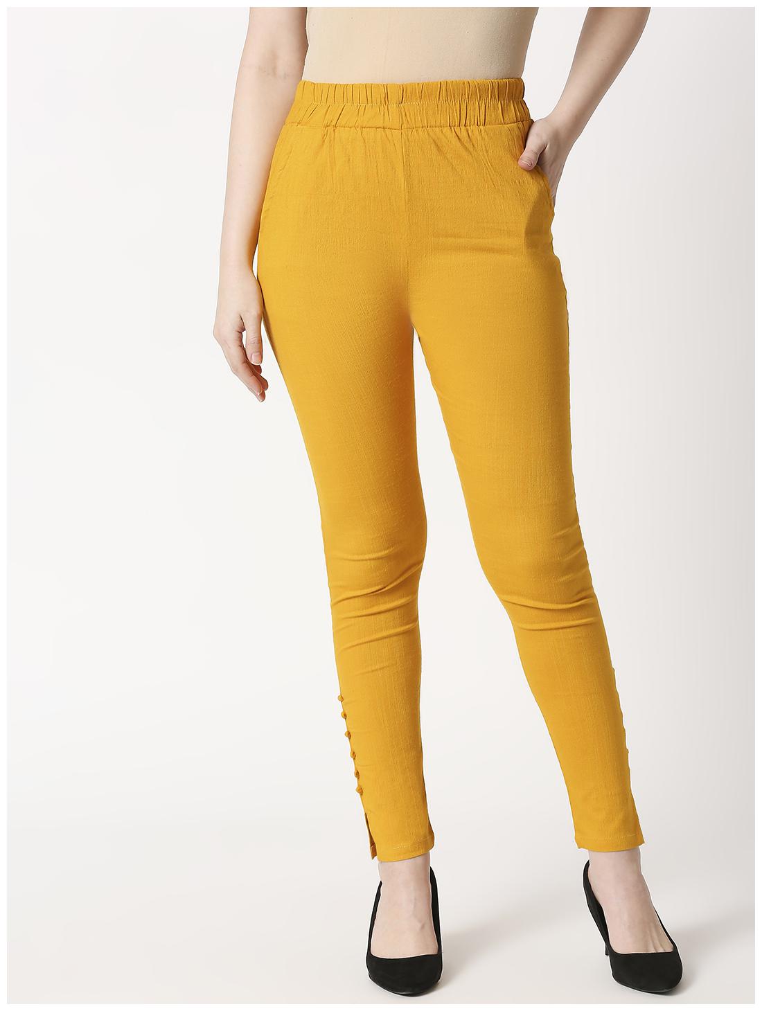 

ZRI Cotton Blend Ethnic Pants - Mustard