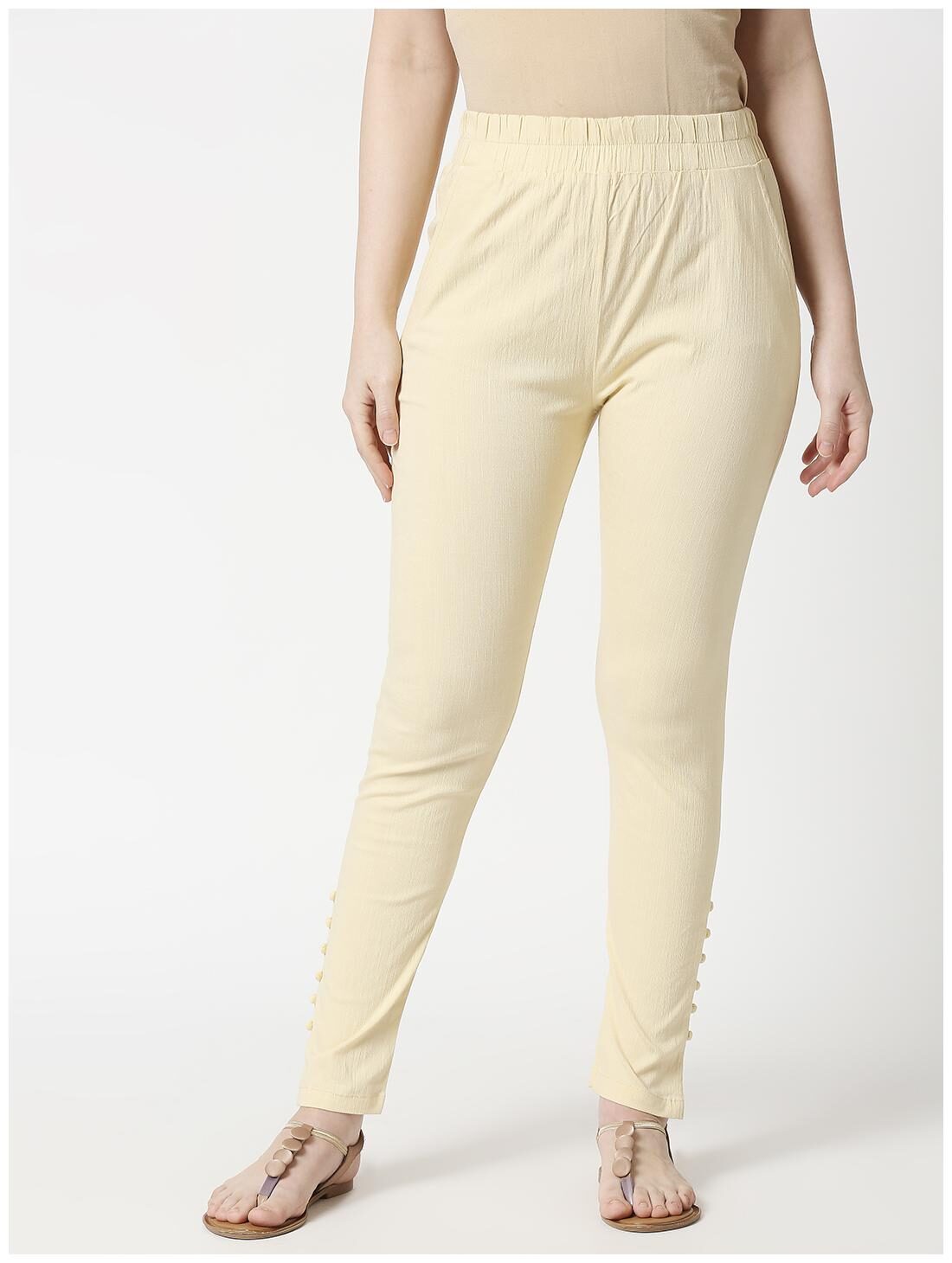 

ZRI Cotton Blend Ethnic Pants - Cream