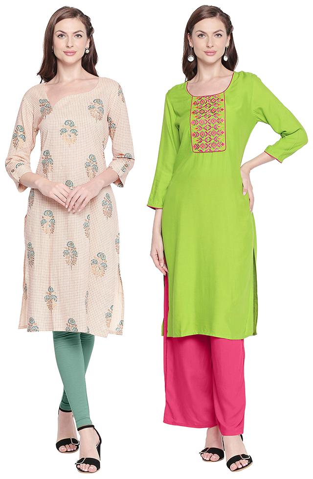

ZRI Women Multi Embroidered Straight Kurta