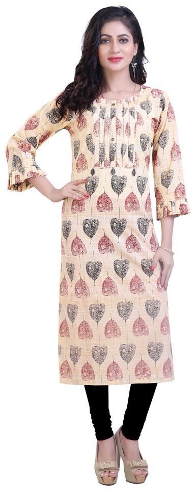 

ZRI Women Yellow Ethnic Motifs Straight Kurta