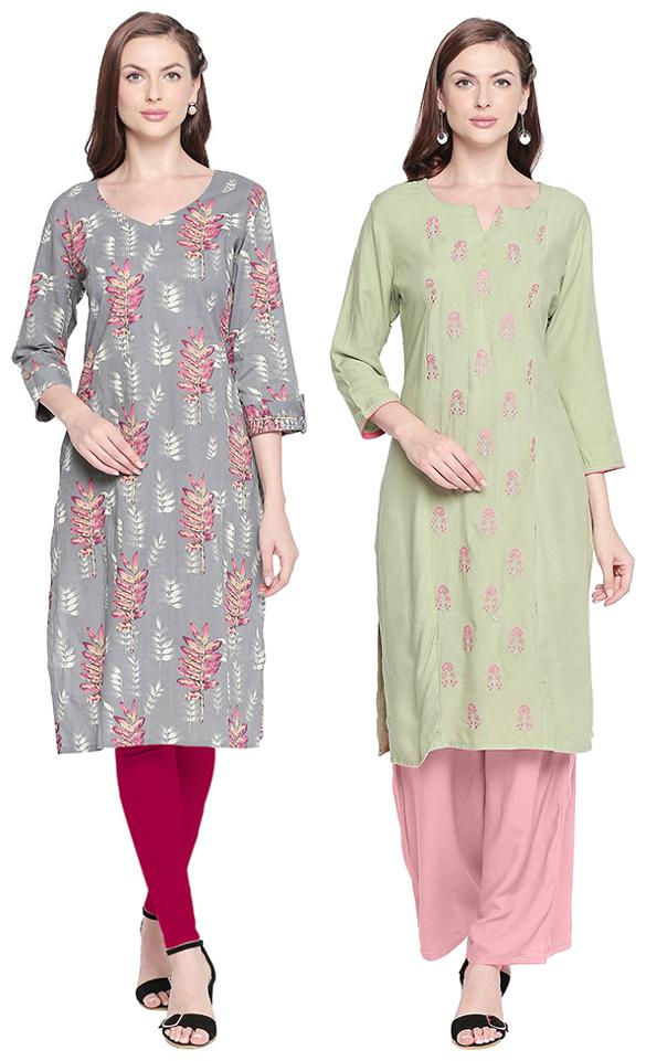 

ZRI Women Multi Floral Straight Kurta