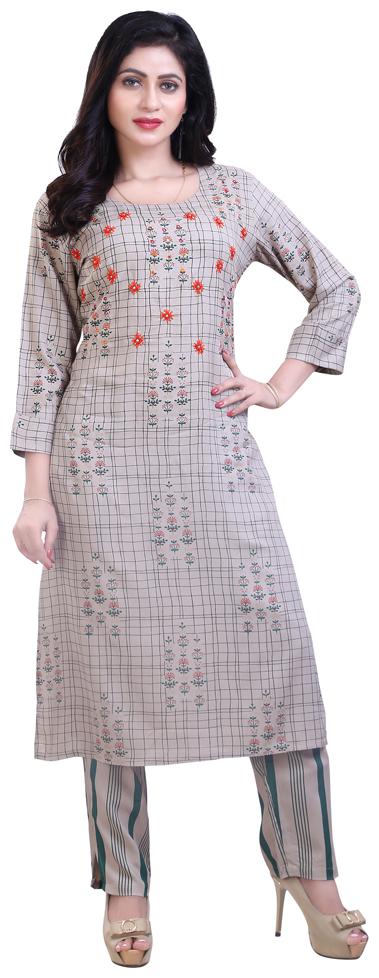

Zri Grey Kurta With Pants For Women