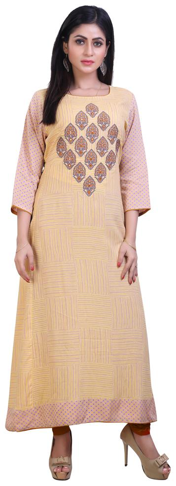 

ZRI Rayon Embroidered Multi Color Kurta For Women