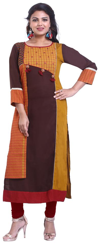 

ZRI Women Multi Embroidered Straight Kurta