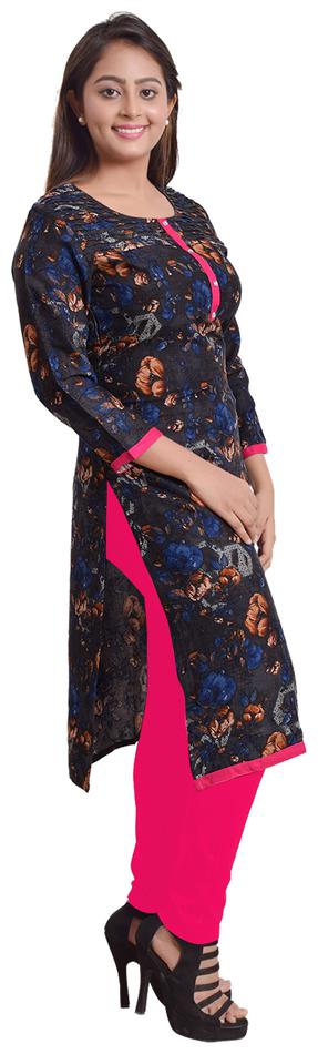 

ZRI Women Blue Printed Straight Kurta