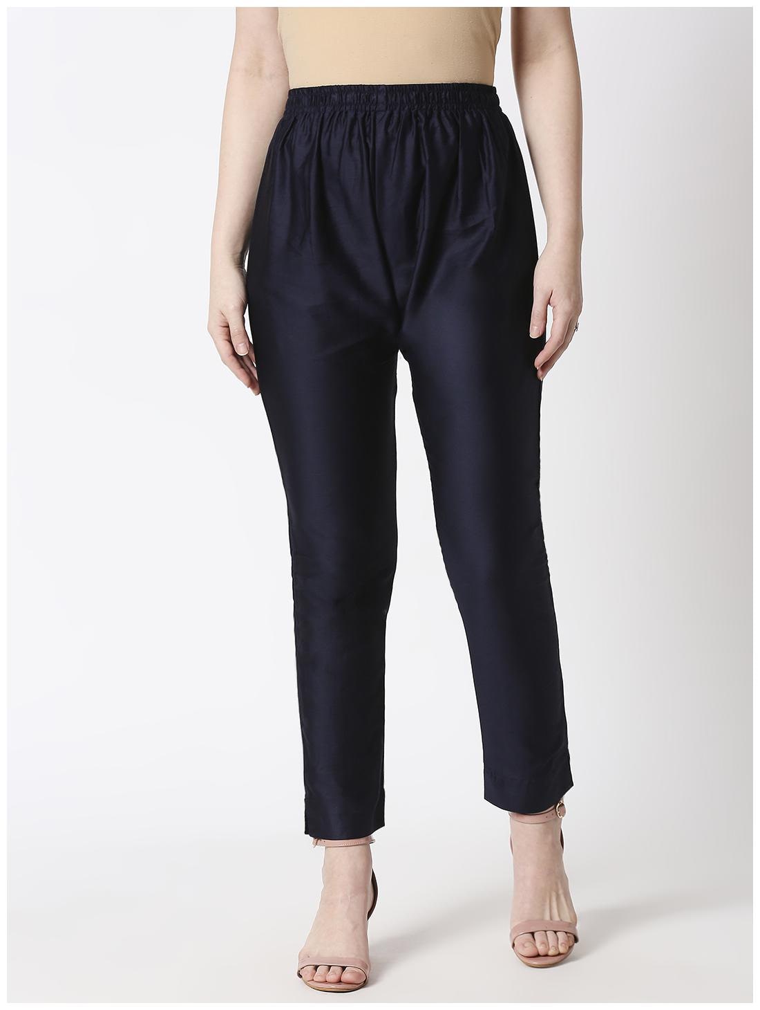

ZRI Silk Ethnic Pants - Navy Blue