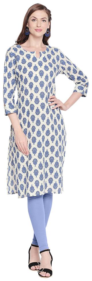 

ZRI Women Off White Printed Regular Kurta