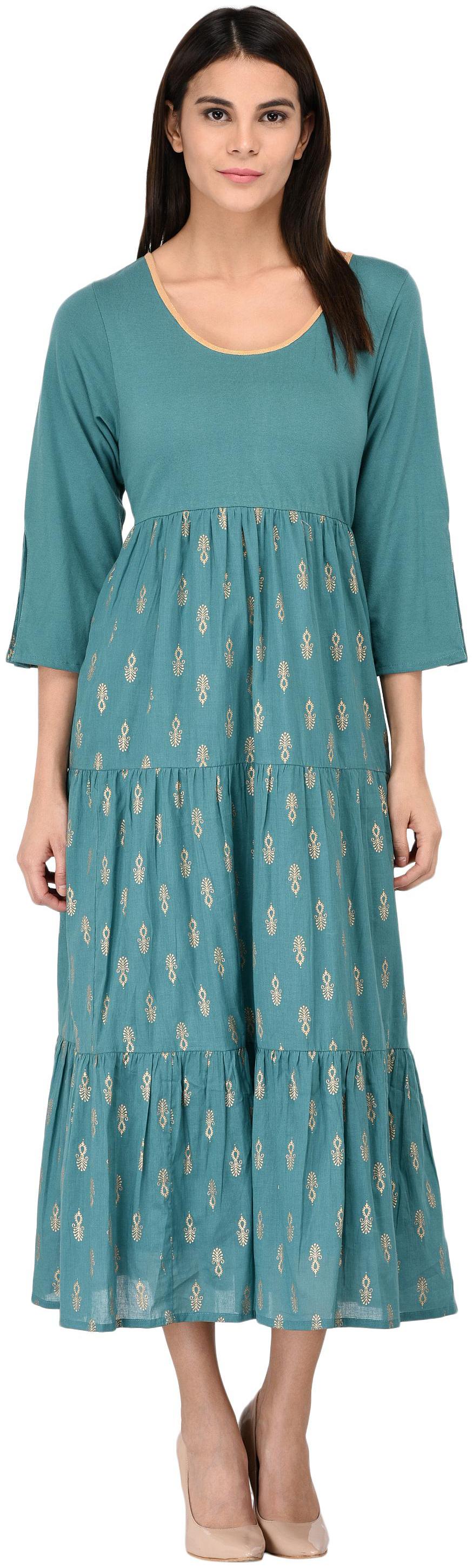 

ZUZIZ Blue Polka dots Maxi dress