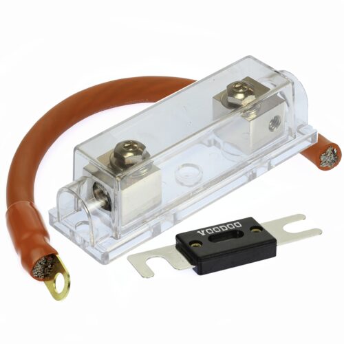 VOODOO Gold Fuse Holder 2//0 or 1//0 0 Gauge 1 Pack w// 45 Deg Angled Cover