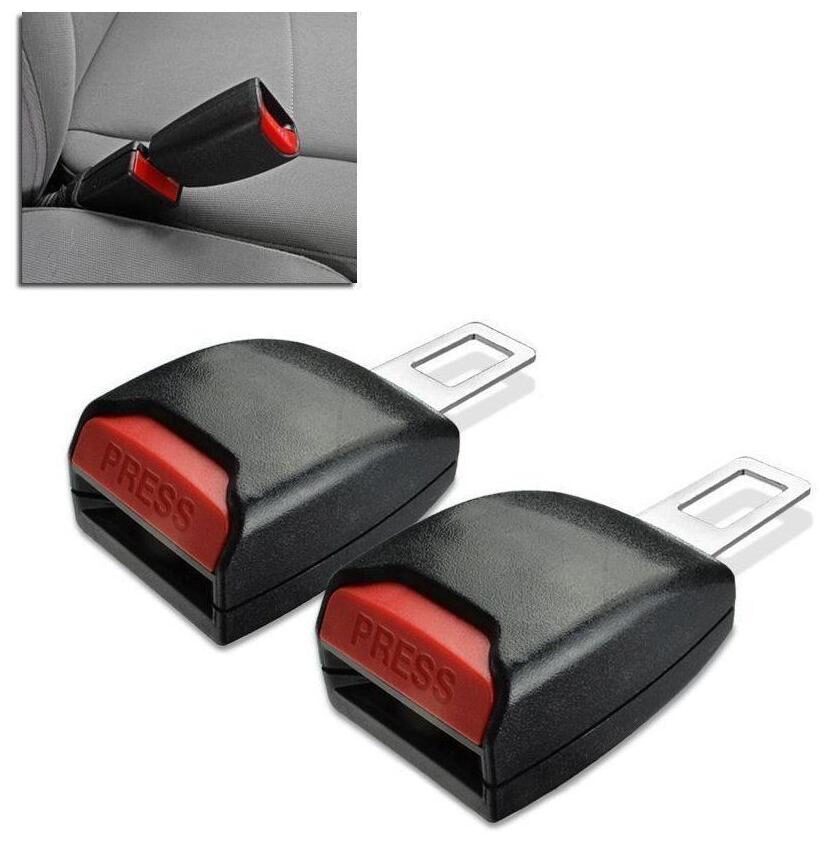 

2 Car Seat belt Clip Buckle Extender Support Safety Alarm Stopper Eliminator