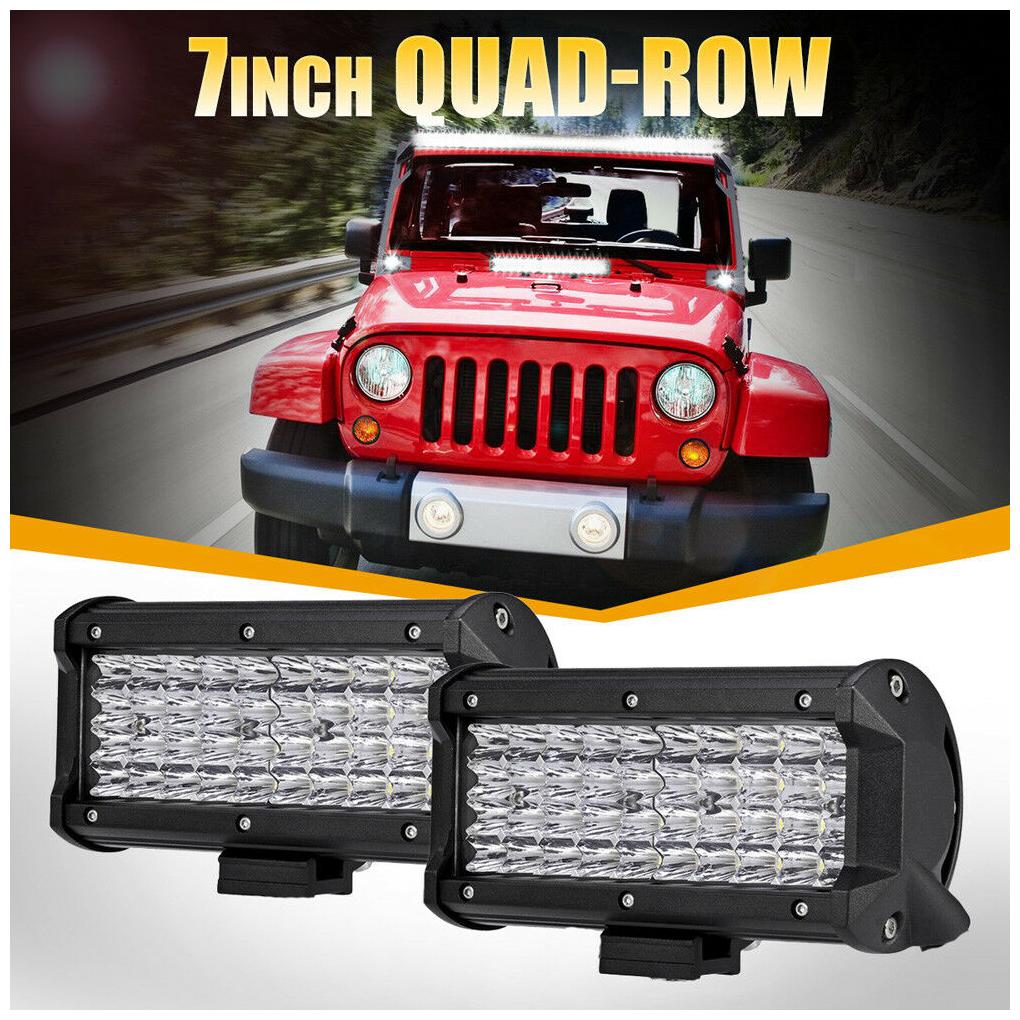 2x Quad Row 7Inch 480W Led Work Light Bar SPOT Offroad Driving 4WD Truck ATV 6/"