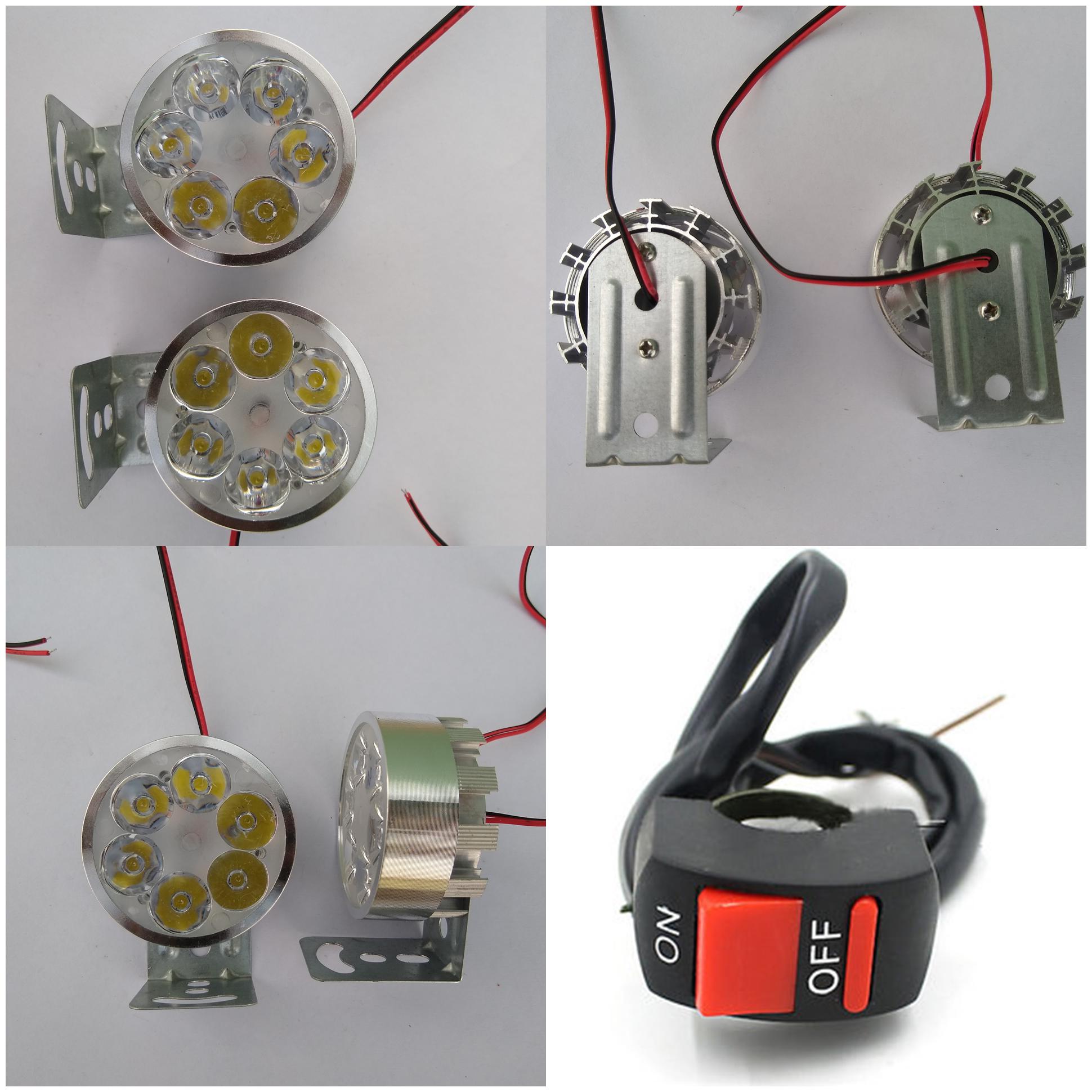 

6 Led Headlight Fog Light For Motorcycle Bike Driving Head Lamp With On Off Switch FOR HERO ACHIEVER 150