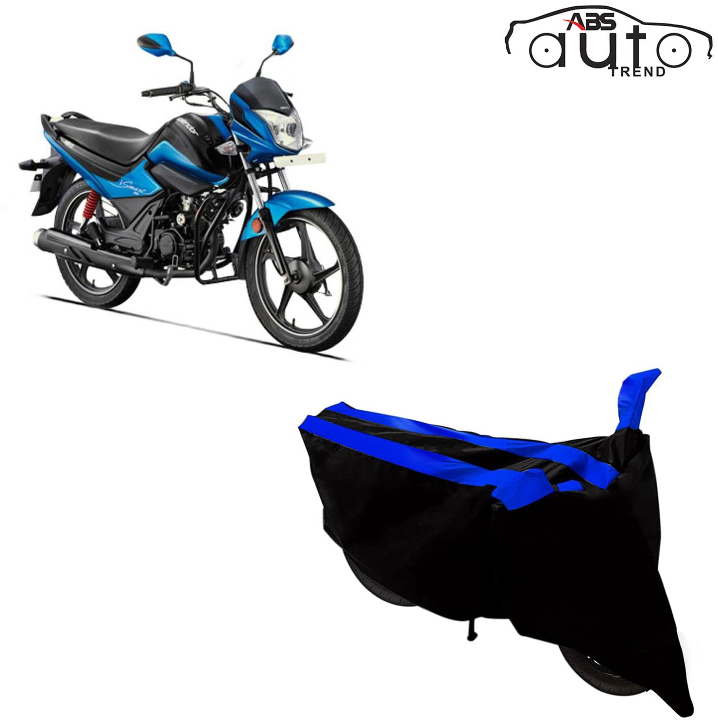 

ABS AUTO TREND Two-Wheeler Body Cover for Hero Glamour ( 2 Strip Black and Blue )