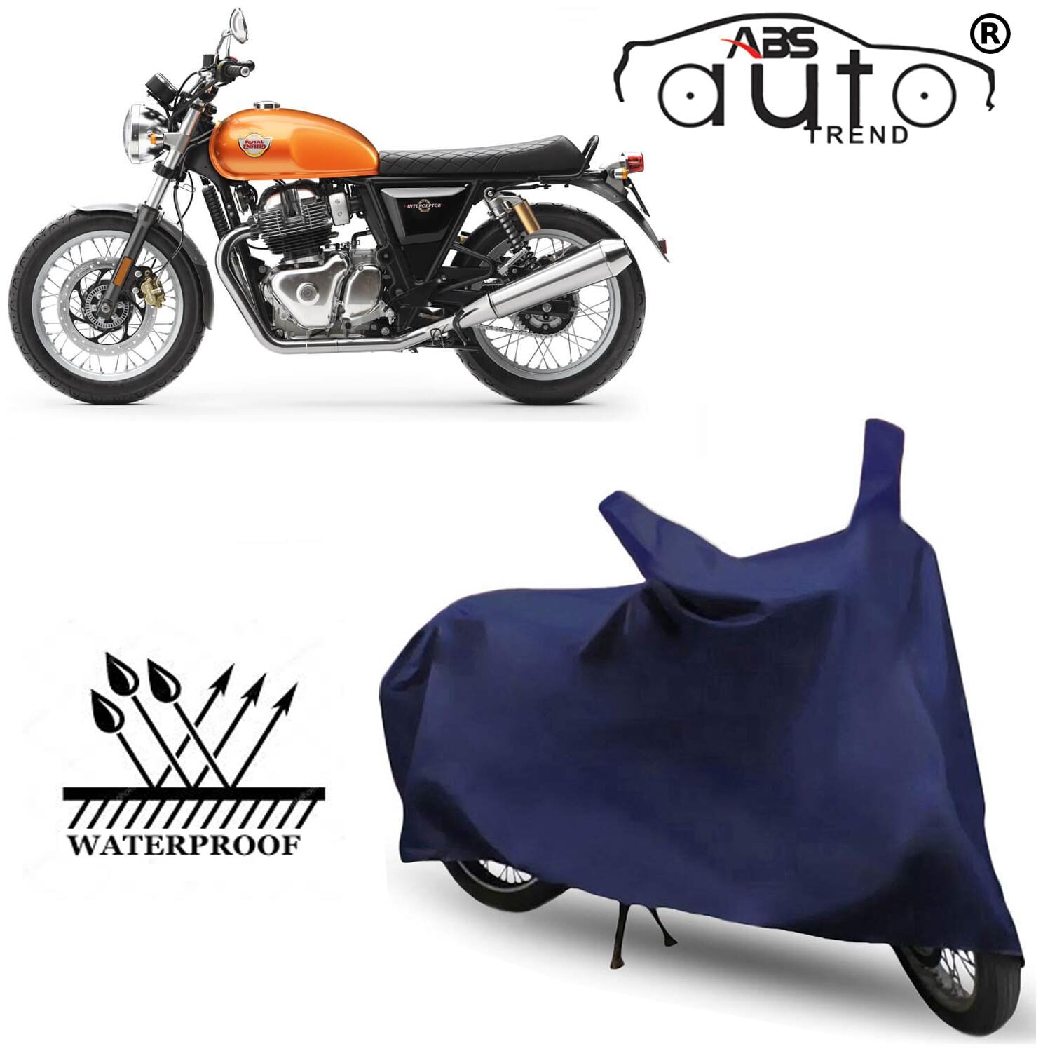 

ABS AUTO TREND Waterproof Two Wheeler Cover For Royal Enfield Interceptor 650