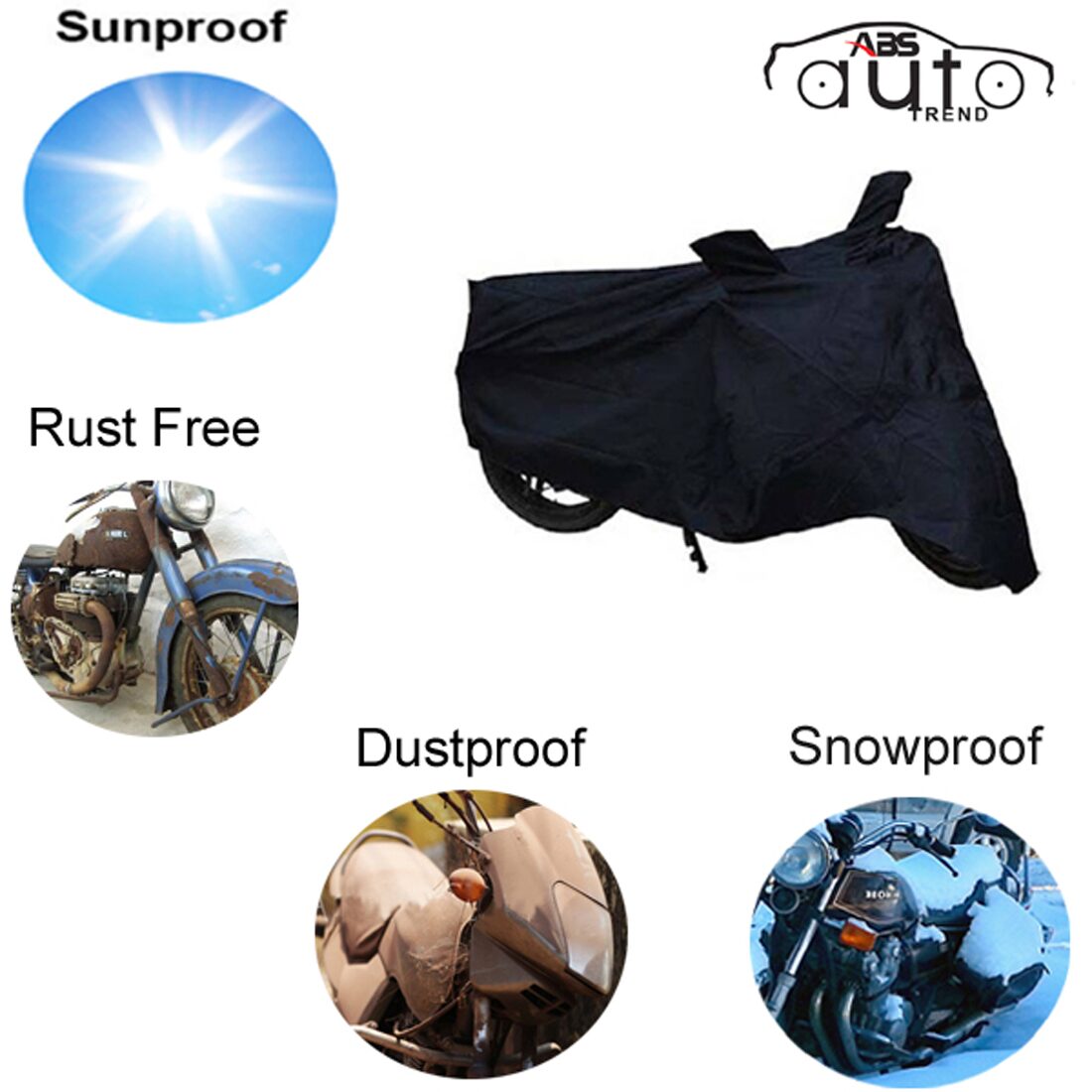 

ABS AUTO TREND Bike Body Cover For Royal Enfield Thunderbird 350 ( Black )