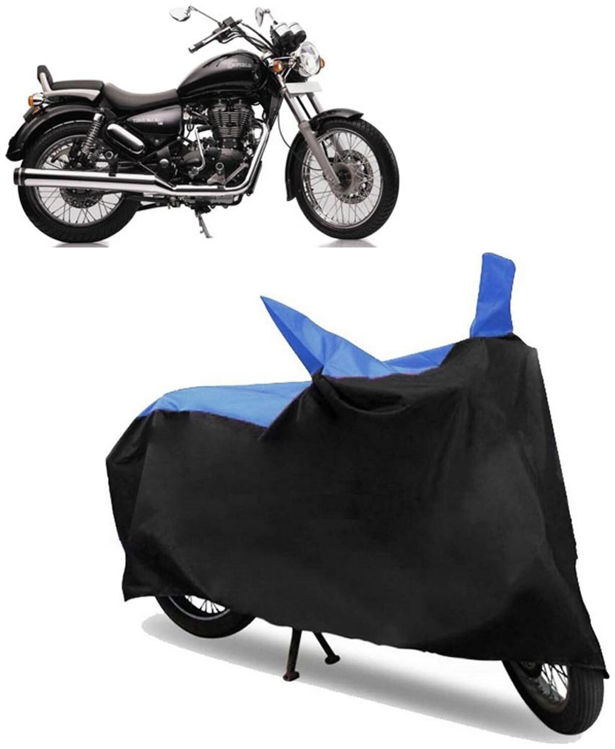 

ABS AUTO TREND Jungle Print Bike Body Cover For Royal Enfield Thunderbird 350 ( Black Blue )