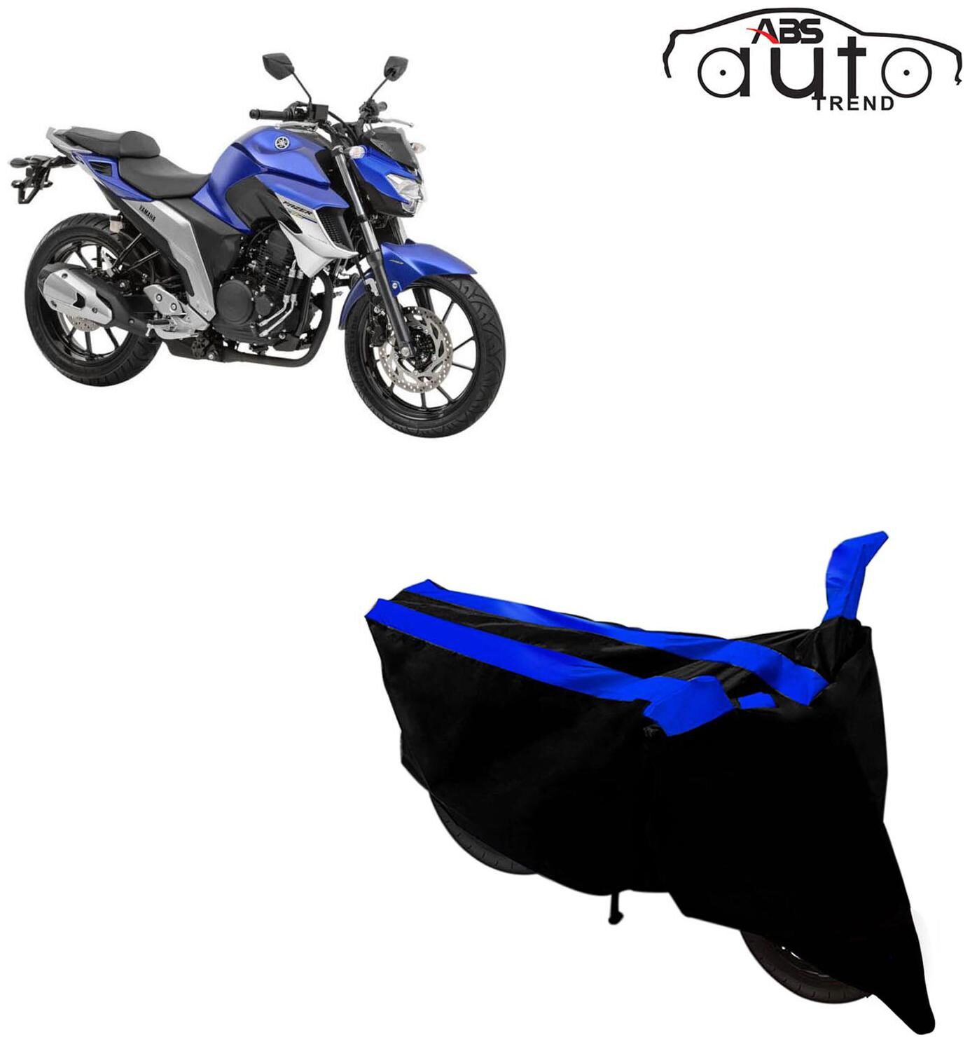 

ABS AUTO TREND Two-Wheeler Body Cover for Yamaha Fz 25 ( 2 Strip Black and Blue )